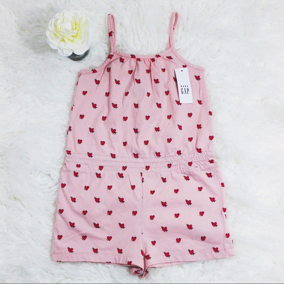 NWT Baby Gap Heart ❤️ Print Tank Jersey Romper - Picture 2 of 7